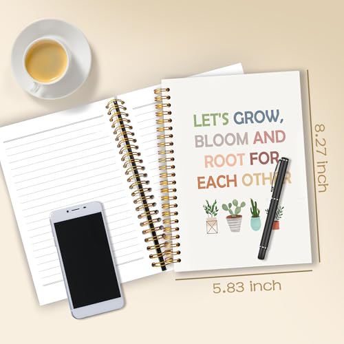 Carnet de notes bohème avec plantes et spirale pour écriture positive