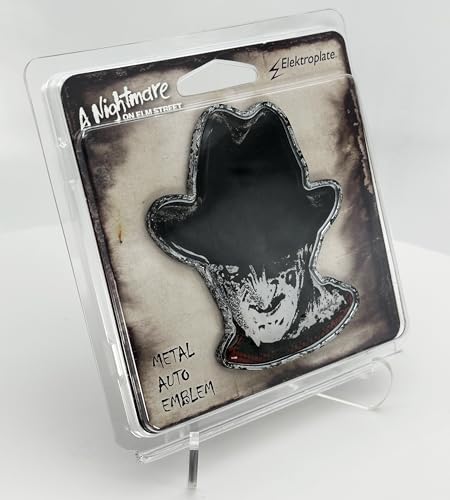 Image of Elektroplate Officially Licensed Freddy Krueger Nightmare on Elm Street All Metal Emblem for Cars, Trucks, and All Auto | Universal Fit at 2.9 inch x 3.45 inch | Weatherproof
