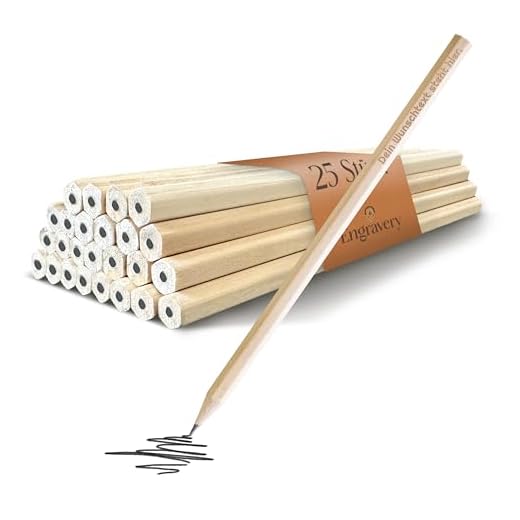 Engravery 25er Set Bleistifte personalisiert - Holzbleistifte mit Gravur für Schulklassen, als Werbeartikel oder individuelles Geschenk (17,5 cm)