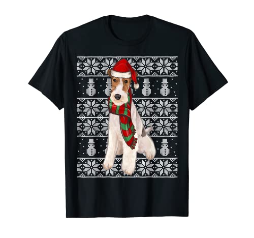 Navidad Ugly Christmas Wire Fox Terrier Camiseta