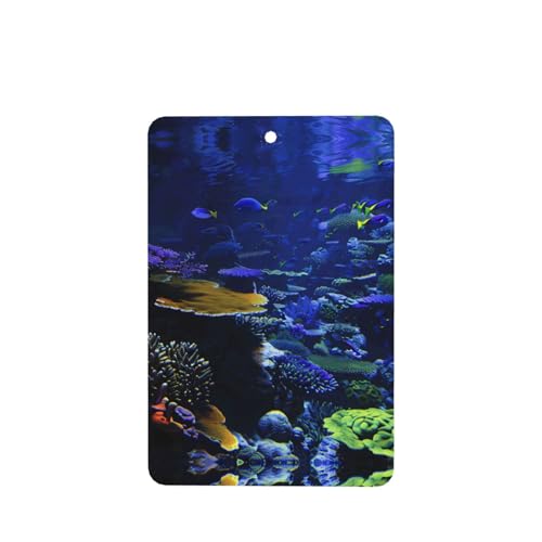 Poezjzw Lot de 6 désodorisants rectangulaires à suspendre pour voiture Motif colonie de corail sous-marin