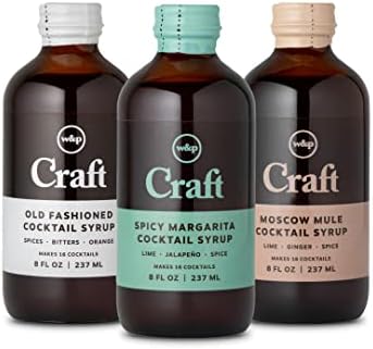 W&P Craft Cocktail Syrup Set, Old Fashioned, Moscow Mule, Spicy Margarita | Variety Pack, 8 Ounce Each, 3 Bottles | Cocktail Mixer, Handcrafted in Small Batches, Craft Cocktail, Bar Collection