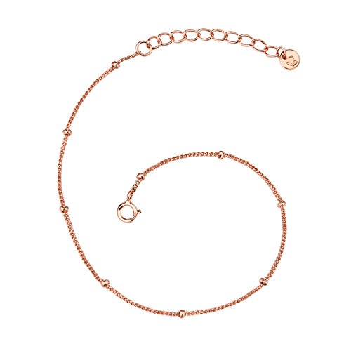 Preisvergleich Produktbild Glanzstücke München Damen-Armband Kugeln Sterling Silber rosévergoldet 17 + 3 cm - Silberarmkettchen mit Kügelchen in Roségoldfarben