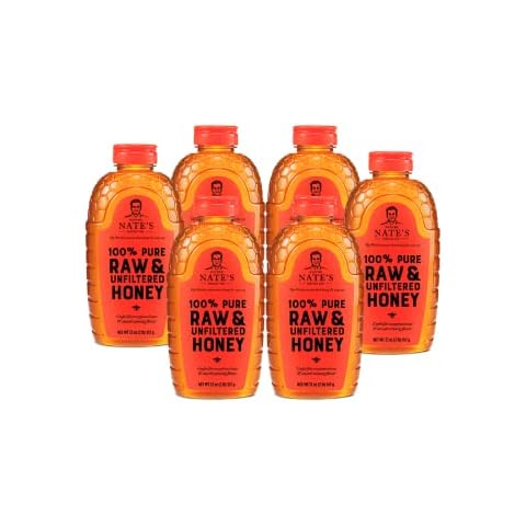 Nate's 100% Pure, Raw & Unfiltered Honey - Award-Winning Taste, 32oz. Squeeze Bottle (6 Pack) Cover