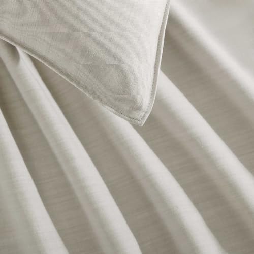 Calvin Klein - King Duvet Cover Set, Reversible Tencel Bedding with Matching Shams, Oeko-Tex Certified (Flax Beige, King)
