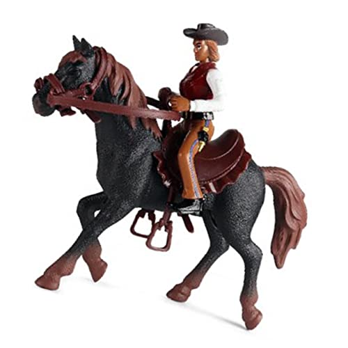Comparativas de Indios vaqueros comansi que puedes comprar esta semana. 33 Dpofirs Juguete del Caballo del Vaquero, Estatuilla Plástica de la Equitación de los Detalles Realistas Ampliamente Utilizada para la Familia (Caballo Negro)