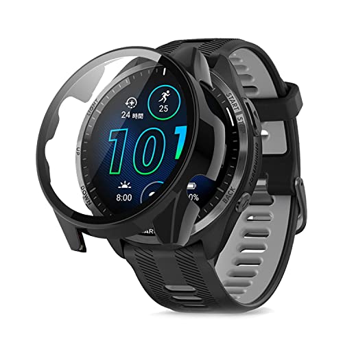 Garmin(�K�[�~��) Forerunner 965 �Ή� �P�[�X �ی�J�o�[ �ی�t�B���� ��̌^ �yKONXISA�z PC+�����K���X�t �����ߗ� �C�菝�h�~ �y�� ���^ �h�Ռ� �E���ȒP �Ռ��z�� ����h�~ �h�o [�u���b�N]