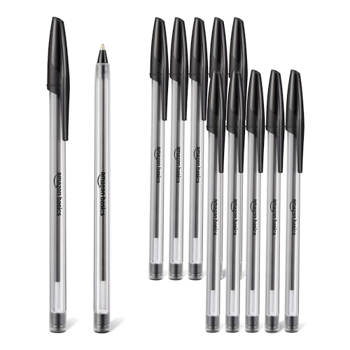 Amazon Basics - Amazon Basics Ballpoint Pens, 1.0mm, Black, 12 Pack