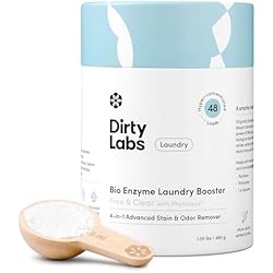 Dirty Labs | Scent Free | Bio Enzyme Laundry Booster | 48 Loads (1 lb) | Hyper Concentrated | High Efficiency & Standard Machine Washer | Nontoxic, Biodegradable | Stain & Odor Removal Enzyme Booster
