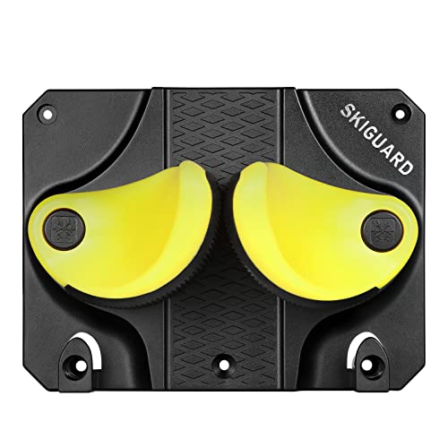Skiguard Ski Wall Storage Rack: 2 Pack Snowboard Wall Mount Ski Rack For Garage Wall, Damage-Free Ski Wall Rack, Garage Storage Rack For Save Your Rocker, Tips, And Tails, Fits Any Ski Or Snowboard #TOP5