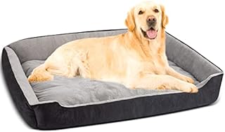 LENAUQ Dog Bed Large Washable Dog Sofa Bed Couch, Soft Comfortable Pet Bed Basket Orthopedic Kennel Bed with Super Soft Cosy Plush and Nonskid Bottom for Large Medium Dogs - XL 90x70 cm
