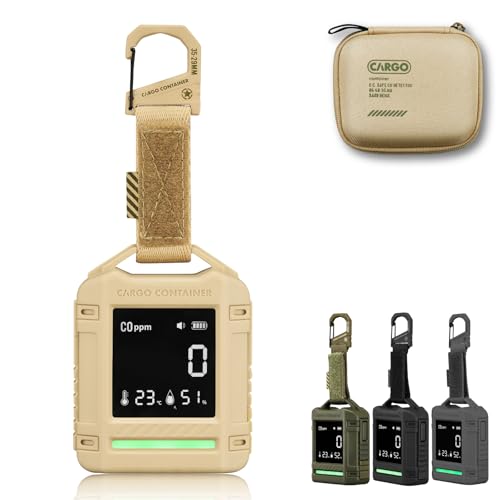 CARGO CONTAINER カーゴコンテナ SAFE CO DETECTOR 一酸化炭素チェッカー COセンサー アウトドア スマホ連携 温湿度表示 大容量バッテリー ベージュ