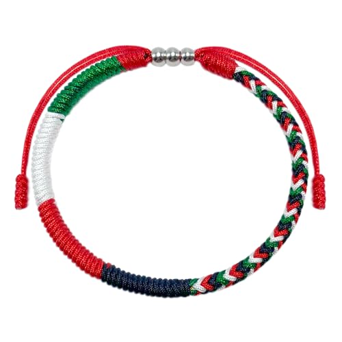 LAMIBEE Palestine Bracelet, Palestinian Flag Bracelet, Protection and Lucky Surfer String Bracelet,Tibetan Wrist Wrap And Boho Style Rope Bracelet for Women, Men, String Thread Bracelets (Palestine)