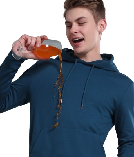 Image of TURMS Anti Stain Men's Hoodie | Anti Odor Water Repellent | Cotton Blend Casual Travel Edition Hooded Sweatshirt | Winter Wear Pullover