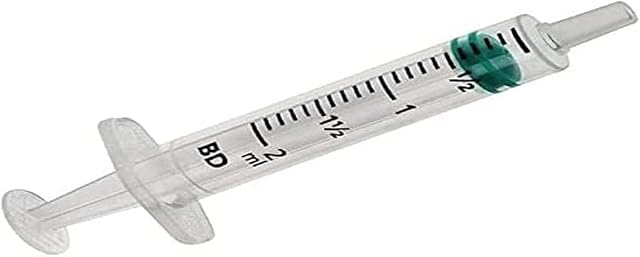 BD Emerald Syringe without Needle, Luer Slip Centric Tip, 2 mL Capacity (Pack of 100)