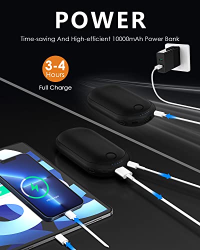 Hand Warmers Rechargeable, 10000Mah Electric Hand Warmer Power Bank, 15 Hours Long Lasting Portable Reusable Handwarmer, Double-Sided Pocket Heater With Temp Digital Display For Cold Days #TOP3