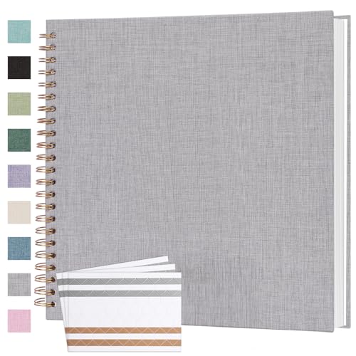 Scrapbook Photo Album 12x12 Inches 80 Pages Linen Cover Grey