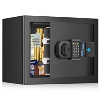 15L Safe Tresor für Zuhause, Feuerfester Safe mit Ersatzschlüssel, Abnehmbarem Regal und Alarmanlage, Klein Digitaler Tresore mit Zahlenschloss für Bargeld Wichtiger Dokumente