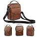 Leder Schultertaschen Herren, Kleine Umhängetasche Männer Business-Tasche Messenger Bag Handgelenktasche Handytasche Gürteltasche Reisetasche mit Gürtel Schleife + Hengying Schlüsselanhänger (Braun)