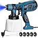Paint Sprayer 800W Electric Paint Spray Gun with 1400ML Detachable Container Fence Paint Sprayer with 5 Brass Nozzles and 3 Patterns Max 1100ml/Min HVLP Spray Gun for Walls Ceilings Fence Furniture