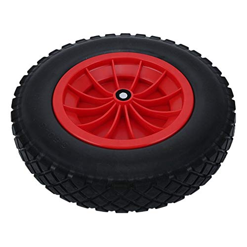 IBISHITAOXUNBAIHUOD 14 Inch 1PCS Black Tyre Wear-Resistant PU Wheels for Carts Trailers Puncture Proof Solid Wheelbarrow Trolley Tyre Wheels