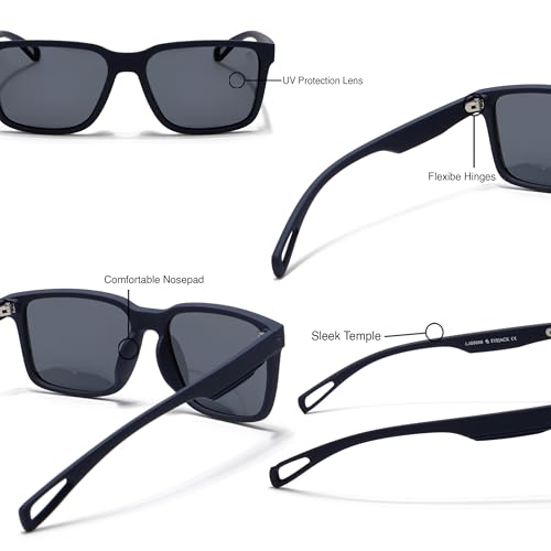 Image of EYEJACK by Voyage UV Protected & Polarized Square Sunglasses for Men & Women
