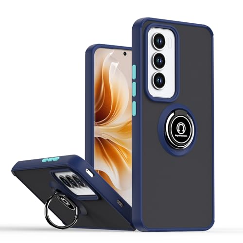 linsuyu Case Compatible with Oppo Reno12 Pro 5G, Compatible with Oppo Reno12 Pro 5G Ring-Shaped Bracket Phone Case Blue2