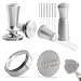 Coffee Tamper 58mm, Espresso Tamper Set with WDT Tool, 58mm Dosing Funnel, Puck Screen 58mm, Spring-Loaded Tamper Flat Stainless Steel Base Compatible with Espresso Coffee Machine