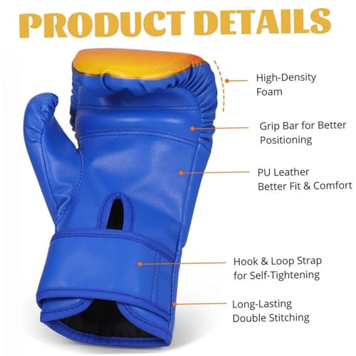 Guantes de boxeo para niños de PU con cinta de sujeción para ejercicio 4