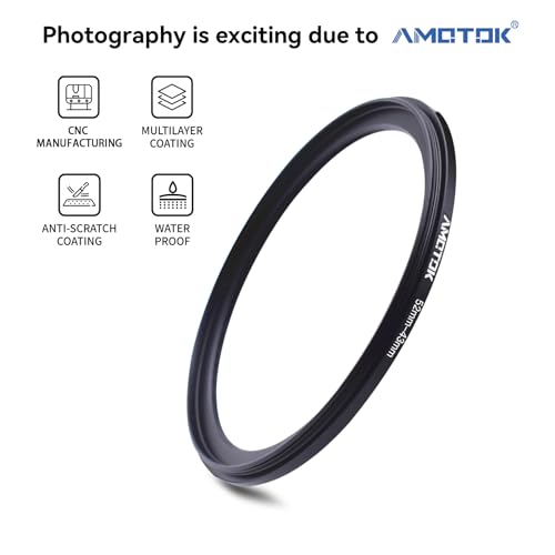 Anillo Adaptador de Lente 52 mm a 43 mm, Anillo Reductor de Filtro para Cámaras, Compatible con Todos los Accesorios de Filtro de 43 mm, Fabricado en Aleación de Aluminio mediante Fresado CNC miniatura 2