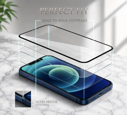 Image of Tempered Glass Screen Protector for iPhone 12 Pro (6.1 Inch), 9H Hardness, HD Clear, Bubble-Free, Case Friendly, Anti-Scratch, Screen Guard Full Adhesive, Easy Installation (iPhone 12 Pro), Pack Of 1