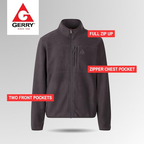Gerry Mens Zip Up Sweater – Polar Fleece Lightweight Athletic Sweater, Warm Soft Full Zipper Jacket, Mock Neck4