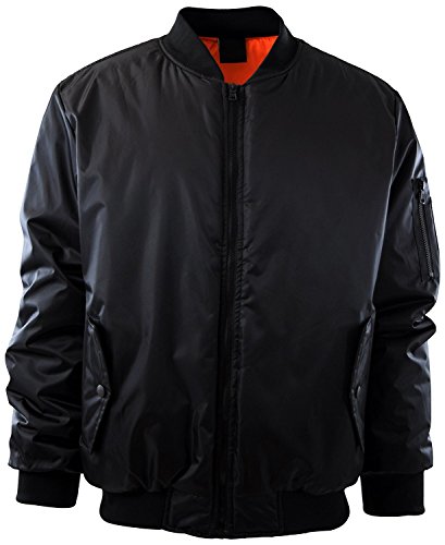 Mens Bomber Jacket Premium Quality Ultimate Heavyweight, Thick & Puffy, Warm MA-1 Flight Jacket 100% Water Resistant