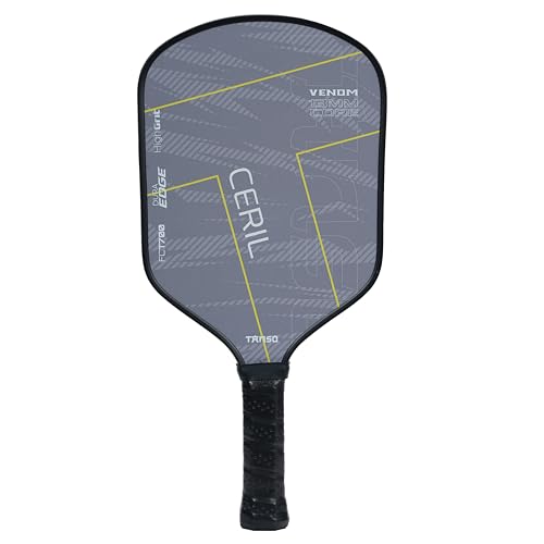 TANSO Ceril Venom T700 Pickleball Paddle (High Grit Surface Carbon Fibre Pickleball Paddle, 13mm Thick Hexa Core, Wide Body for Stable Control)