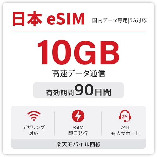 �y�y�V��� ���{ eSIM�z90���� 10GB?100GB �I���b�_��s�v�E���z�Ȃ��bQR�������s�b�f�[�^�ʐM��p�bSIM�t���[�[���Ή��b�������p�����b�������t (90�� 10GB)