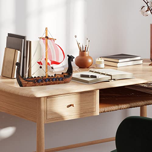 Haokaini Traditional Chinese Dragon Head Pirate Sailboat Resin Crafted Boat Model Viking Pirate Ship Art Craft Boat Ofiice Decoration #TOP4