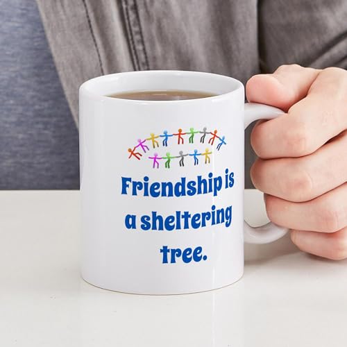 Taza de cerámica 11 oz amistad con frase miniatura 6