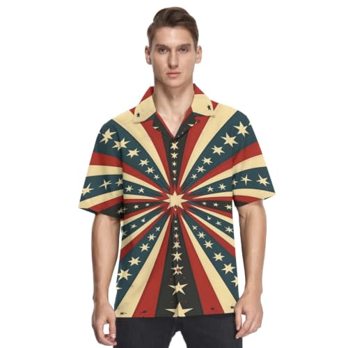 Chemise Hawaïenne pour Homme Respirante à Manches Courtes Coupe Droite Boutonnée d'Été