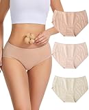 Sunm Boutique Natural Colored Cotton Underwear for Women, Undyed Skin-Friendly Women's Panties Breathable Bikini(Medium, 3 Pack, Dark Brown/Light Brown/Green)