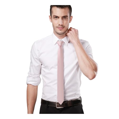 Image of Landisun Black Tie Men Women Solid Skinny Ties Slim Ties Satin Tie