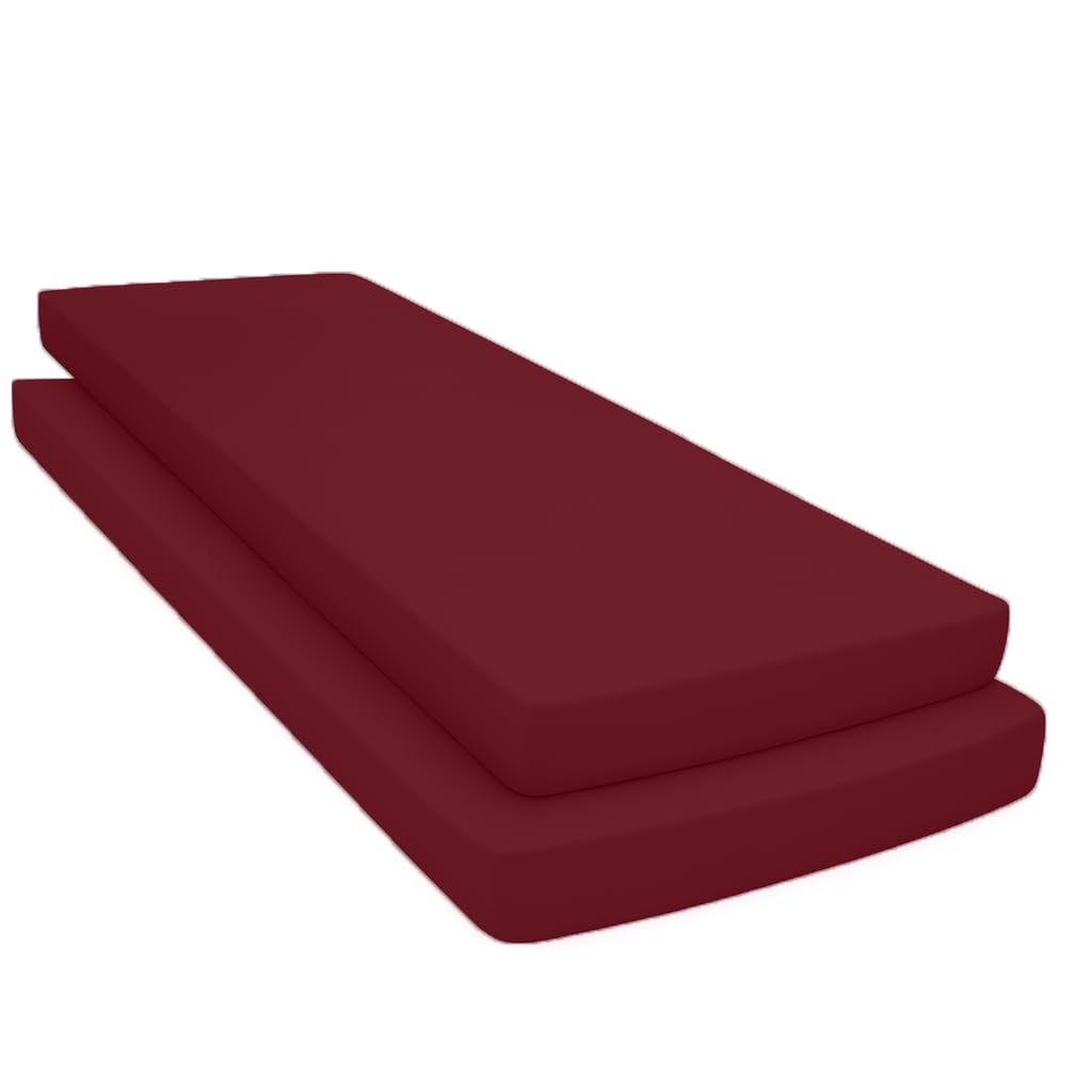 Crazypriceuk Pack of 2 Cot Bed Fitted Sheets 70 x 140cm + 15cm Deep Soft Polycotton Blend Cotton and Polyester Machine Washable Fits Toddler Cot Beds Comfortable and Easy Care (Maroon)
