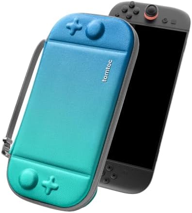 （19:00時点） tomtoc Switch 2 ケース Nintendo スイッチ2 2025年モデル専用 スリム 全面保護 キャリングケース ハードケース 耐衝撃 ポーチ ゲームカード12枚収納 ネオンブルー