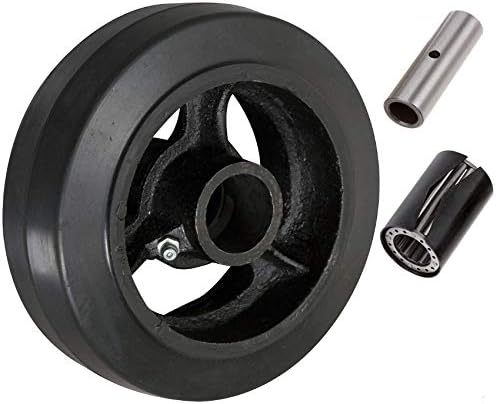 CasterHQ - 5" X 2" Rubber ON CAST Iron Wheel - 450 LBS Capacity