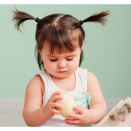 Image of 200PCS Small Hair Ties,No Crease Baby Hair Ties | Black Elastic Hair Ponytail Holder Hair Accessories for Baby Girls Infants Toddlers Kids