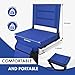 LLEVTIC Stadium Seats with Back Support,Bleacher Chairs with Cushion, Portable Folding Stadium Chair with Removable Cushion and Large Pocket for School Events Sports Game(Blue 2 Pack)