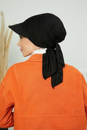 Aisha's Design Instant Turban%95 Cotton Women's Stylish Visor Cap Bandanna Hat Women Headwear3