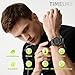 TIMEURE Schrittzähler-Uhr für Männer & Senioren | Modisches Design | Wasserdichter Armbanduhr mit Großer Digitalanzeige | Einfacher & Genauer Schrittzähler-Funktion (Schwarz)