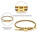 Nayubo Simple Titanium Rope Steel Wire Bracelet with Adjustable Design Polished H Shape Clasp Bracelet Outdoor Casual Minimalist Fashion Gift for Women Men (Gold)
