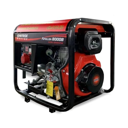 Syntrox Stromerzeuger, Generator, Apollon 8000B 380V, Dreiphasig, Elektrostart, Diesel, 5,5 kW, 220/380 Volt, 50 Hz, Diesel Notstromgenerator; Camping, Umweltfreundlich, Powerstation