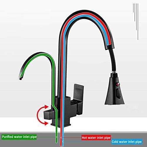 Robinet filtrant à eau 3 voies avec douchette extractible 3 modes noir - 4